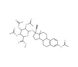 3,2&prime;,3&prime;,4&prime;-Tetraacetyl Ethynyl Estradiol 17-&beta;-D-Glucuronide Methyl Ester - chemical structure image