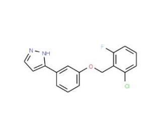 3-{3-[(2-Chloro-6-fluorobenzyl)oxy]phenyl}-1H-pyrazole (CAS 451485-60-2) - chemical structure image
