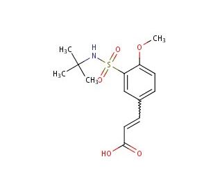 3-{3-[(tert-butylamino)sulfonyl]-4-methoxyphenyl}acrylic acid (CAS 786729-12-2) - chemical structure image