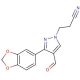 3-[3-(1,3-benzodioxol-5-yl)-4-formyl-1H-pyrazol-1-yl]propanenitrile - chemical structure image
