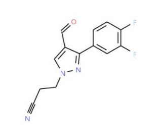 3-[3-(3,4-difluorophenyl)-4-formyl-1H-pyrazol-1-yl]propanenitrile - chemical structure image