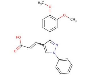 3-[3-(3,4-Dimethoxy-phenyl)-1-phenyl-1H-pyrazol-4-yl]-acrylic acid - chemical structure image