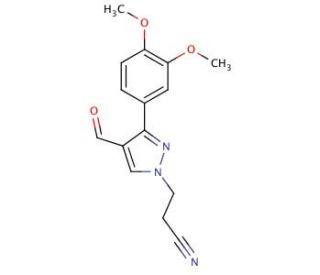 3-[3-(3,4-dimethoxyphenyl)-4-formyl-1H-pyrazol-1-yl]propanenitrile - chemical structure image