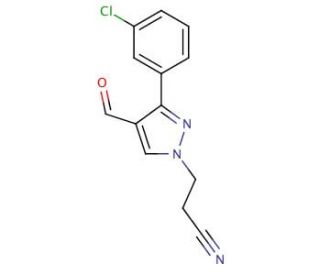 3-[3-(3-chlorophenyl)-4-formyl-1H-pyrazol-1-yl]propanenitrile - chemical structure image