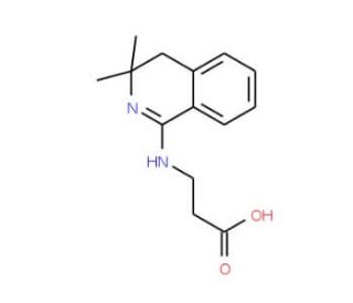 3-(3,3-Dimethyl-3,4-dihydro-isoquinolin-1-ylamino)-propionic acid (CAS 187884-87-3) - chemical structure image