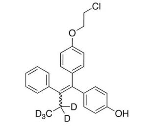 (3,3,4,4,4-d5)-(E/Z)-1-[4-(2-Chloroethoxy)phenyl]-1-[4-hydroxyphenyl]-2-phenyl-1-butene (CAS 1020719-27-0) - chemical structu