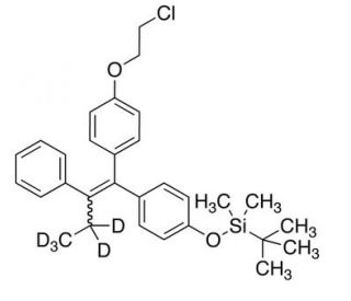 (3,3,4,4,4-d5)-(E/Z)-1-[4-(2-Chloroethoxy)phenyl]-1-[4-(t-butyldimethylsilyloxy)phenyl]-2-phenyl-1-butene (CAS 1020719-26-9)