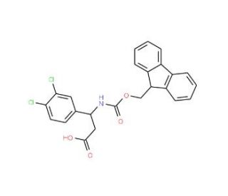 3-(3,4-Dichloro-phenyl)-3-(9H-fluoren-9-ylmethoxycarbonylamino)-propionic acid (CAS 284492-13-3) - chemical structure image