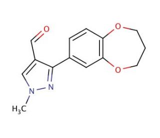 3-(3,4-dihydro-2H-1,5-benzodioxepin-7-yl)-1-methyl-1H-pyrazole-4-carbaldehyde - chemical structure image