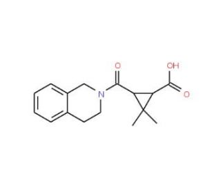 3-(3,4-Dihydroisoquinolin-2(1H)-ylcarbonyl)-2,2-dimethylcyclopropanecarboxylic acid - chemical structure image