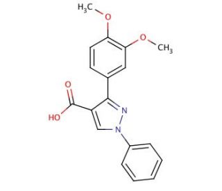 3-(3,4-dimethoxyphenyl)-1-phenyl-1H-pyrazole-4-carboxylic acid - chemical structure image
