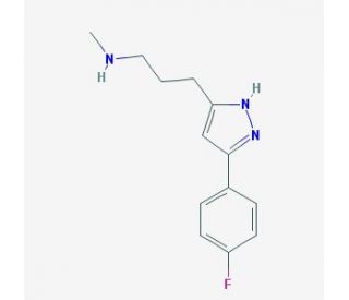 {3-[3-(4-fluorophenyl)-1H-pyrazol-5-yl]propyl}(methyl)amine - chemical structure image