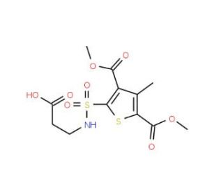 3-({[3,5-bis(methoxycarbonyl)-4-methylthien-2-yl]sulfonyl}amino)propanoic acid - chemical structure image