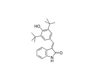 3-(3,5-Di-tert-butyl-4-hydroxybenzylidenyl)indolin-2-one (CAS 40526-64-5) - chemical structure image