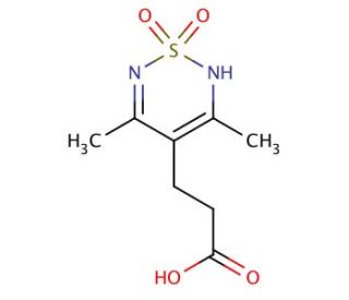 3-(3,5-Dimethyl-1,1-dioxo-1,2-dihydro-1lambda*6*-[1,2,6]thiadiazin-4-yl)-propionic acid - chemical structure image
