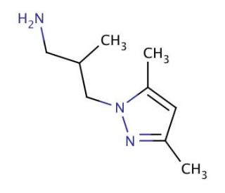 3-(3,5-dimethyl-1H-pyrazol-1-yl)-2-methylpropan-1-amine - chemical structure image