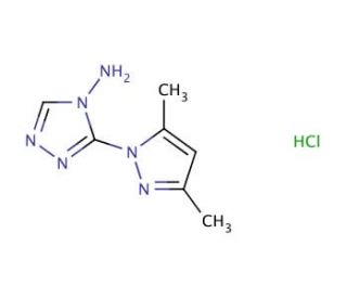 3-(3,5-dimethyl-1H-pyrazol-1-yl)-4H-1,2,4-triazol-4-amine hydrochloride - chemical structure image