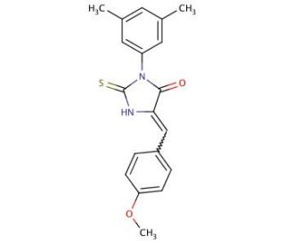 3-(3,5-Dimethyl-phenyl)-2-mercapto-5-(4-methoxy-benzylidene)-3,5-dihydro-imidazol-4-one - chemical structure image