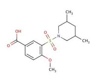 3-(3,5-Dimethyl-piperidine-1-sulfonyl)-4-methoxy-benzoic acid - chemical structure image