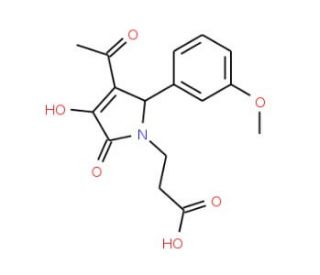 3-[3-Acetyl-4-hydroxy-2-(3-methoxy-phenyl)-5-oxo-2,5-dihydro-pyrrol-1-yl]-propionic acid (CAS 436088-34-5) - chemical structu