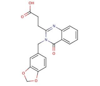 3-(3-Benzo[1,3]dioxol-5-ylmethyl-4-oxo-3,4-dihydro-quinazolin-2-yl)-propionic acid - chemical structure image