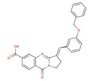 3-(3-Benzyloxy-benzylidene)-9-oxo-1,2,3,9-tetrahydro-pyrrolo[2,1-b]quinazoline-6-carboxylic acid - chemical structure image
