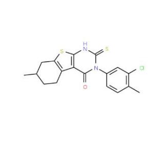 3-(3-Chloro-4-methyl-phenyl)-2-mercapto-7-methyl-5,6,7,8-tetrahydro-3H-benzo[4,5]thieno[2,3-d]pyrimidin-4-one - chemical stru