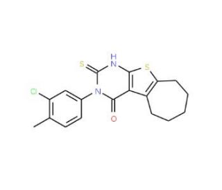 3-(3-chloro-4-methylphenyl)-2-thioxo-1,2,3,5,6,7,8,9-octahydro-4H-cyclohepta[4,5]thieno[2,3-d]pyrimidin-4-one - chemical stru