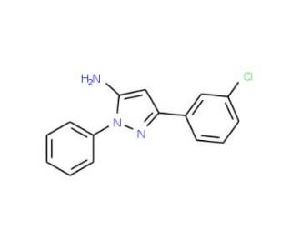 3-(3-chlorophenyl)-1-phenyl-1H-pyrazol-5-amine (CAS 1006463-99-5) - chemical structure image