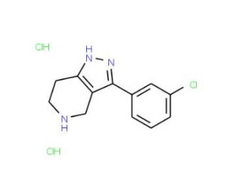 3-(3-Chlorophenyl)-4,5,6,7-tetrahydro-2H-pyrazolo[4,3-c]pyridine dihydrochloride (CAS 913835-67-3) - chemical structure image