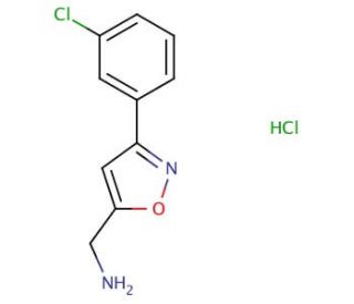 [3-(3-Chlorophenyl)isoxazol-5-yl]methylamine hydrochloride (CAS 885273-50-7) - chemical structure image