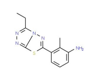 3-(3-Ethyl-[1,2,4]triazolo[3,4-b][1,3,4]-thiadiazol-6-yl)-2-methyl-phenylamine - chemical structure image