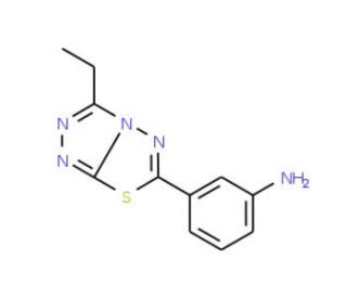 3-(3-Ethyl-[1,2,4]triazolo[3,4-b][1,3,4]-thiadiazol-6-yl)-phenylamine - chemical structure image