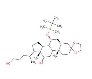 3,3-Ethylenedioxy-7-tert-butyldimethylsiloxy-12&alpha;-hydroxy-5&alpha;-petromyzonal - chemical structure image