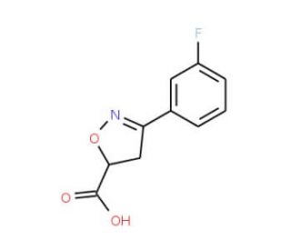 3-(3-fluorophenyl)-4,5-dihydroisoxazole-5-carboxylic acid - chemical structure image
