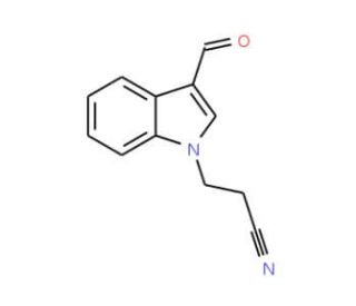 3-(3-formyl-1H-indol-1-yl)propanenitrile (CAS 18109-11-0) - chemical structure image