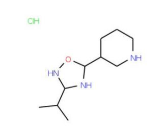 3-(3-isopropyl-1,2,4-oxadiazol-5-yl)piperidine hydrochloride (CAS 902837-19-8 (non-salt)) - chemical structure image