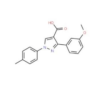 3-(3-methoxyphenyl)-1-(4-methylphenyl)-1H-pyrazole-4-carboxylic acid - chemical structure image
