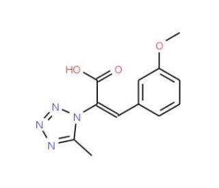 3-(3-methoxyphenyl)-2-(5-methyl-1H-tetrazol-1-yl)acrylic acid - chemical structure image