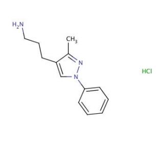 3-(3-methyl-1-phenyl-1H-pyrazol-4-yl)propan-1-amine hydrochloride - chemical structure image