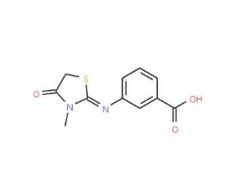 3-(3-Methyl-4-oxo-thiazolidin-2-ylideneamino)-benzoic acid (CAS 436811-29-9) - chemical structure image