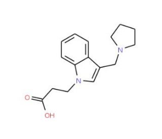 3-(3-Pyrrolidin-1-ylmethyl-indol-1-yl)-propionic acid - chemical structure image