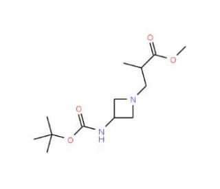 3-(3-tert-Butoxycarbonylamino-azetidin-1-yl)-2-methyl-propionic acid methyl ester - chemical structure image