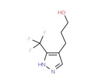3-[3-(Trifluoromethyl)-1H-pyrazol-4-yl]-1-propanol - chemical structure image