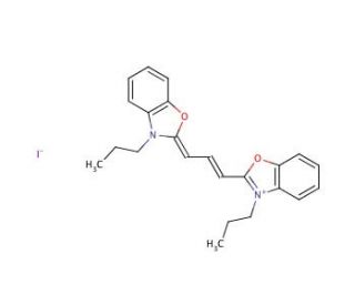3,3&prime;-Dipropyloxacarbocyanine iodide (CAS 53213-79-9) - chemical structure image