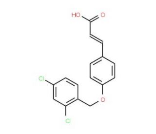 3-{4-[(2,4-Dichlorobenzyl)oxy]phenyl}acrylic acid (CAS 385383-41-5) - chemical structure image