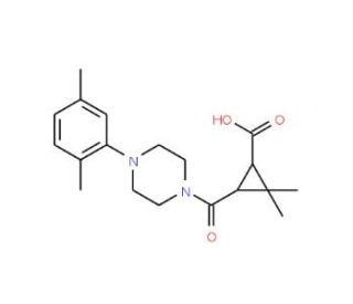 3-{[4-(2,5-Dimethylphenyl)piperazin-1-yl]-carbonyl}-2,2-dimethylcyclopropanecarboxylic acid - chemical structure image