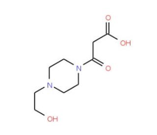 3-[4-(2-Hydroxy-ethyl)-piperazin-1-yl]-3-oxo-propionic acid (CAS 717904-42-2) - chemical structure image