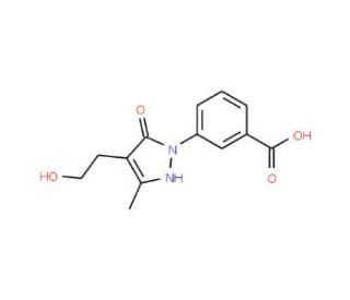 3-[4-(2-Hydroxyethyl)-3-methyl-5-oxo-2,5-dihydro-1H-pyrazol-1-yl]benzenecarboxylic acid - chemical structure image