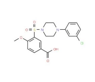 3-{[4-(3-chlorophenyl)piperazin-1-yl]sulfonyl}-4-methoxybenzoic acid - chemical structure image